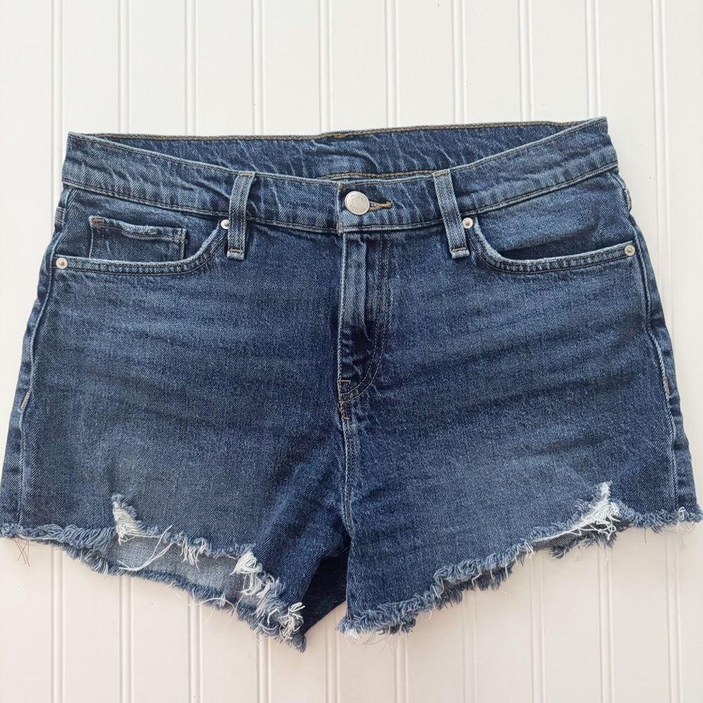 Hudson Jeans Dark Blue Frayed Hem Shorts
